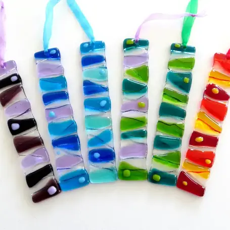 Reflections fused glass hangings