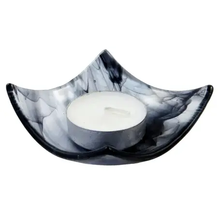 Fluid fused glass candle holder