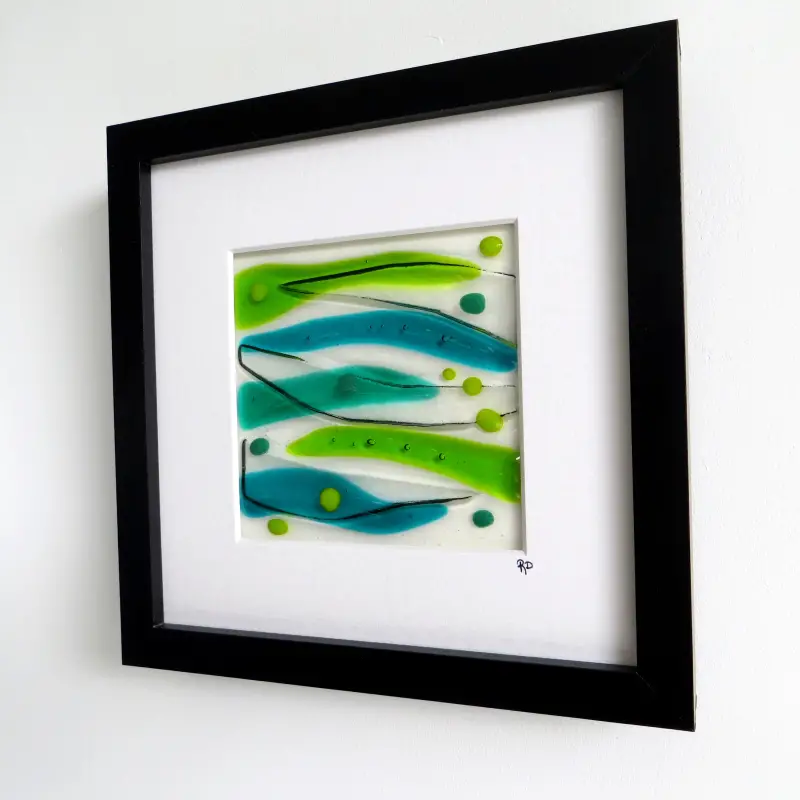 Small Reflections fused glass wall art 