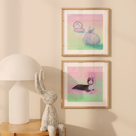 Square art prints with frames