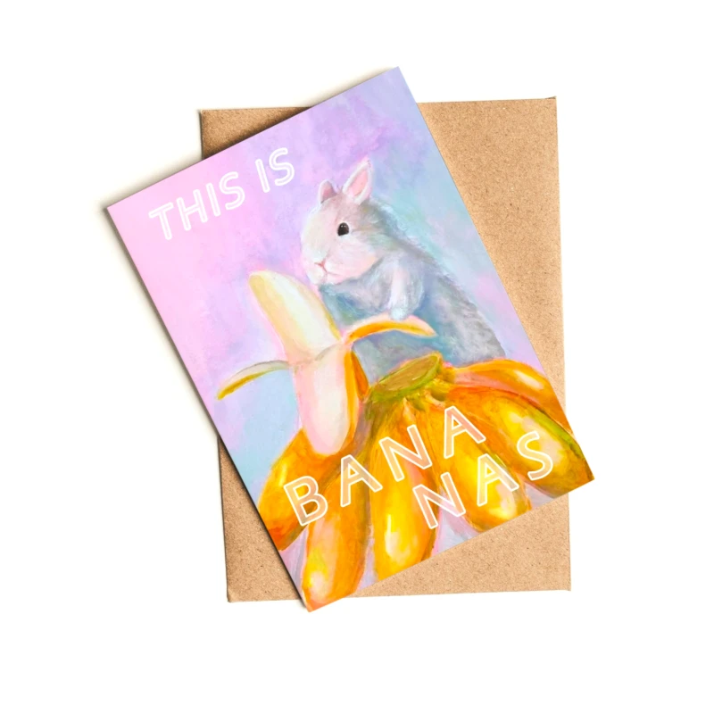 This is BANANAS - Funny Bunny Greeting Card