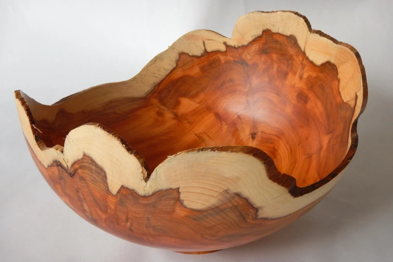 Bowl from Native Yew wood, with natural edge