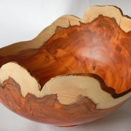 Bowl from Native Yew wood, with natural edge