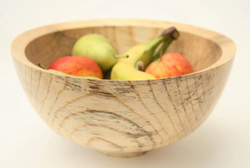 Deep fruit bowl, spalted wood.