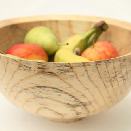 Deep fruit bowl, spalted wood.