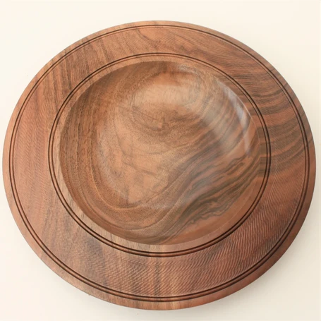 Platter shallow bowl in European walnut