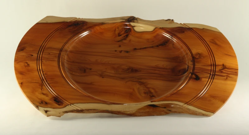 Natural edge platter from Yew