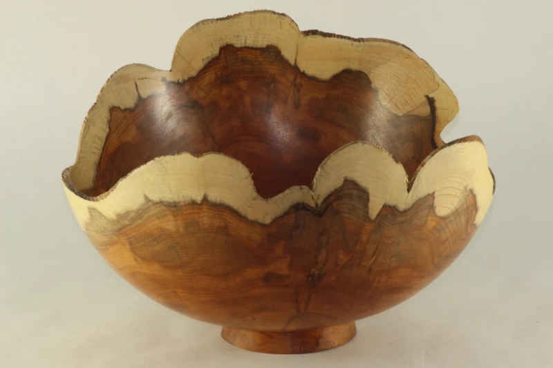 Wet turned natural edge deep bowl One Off