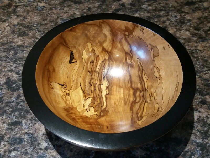 Spalted Beech bowl with black detail