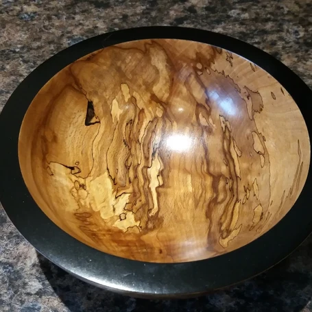 Spalted Beech bowl with black detail