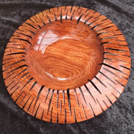 Textured, scorched and carved bowl.