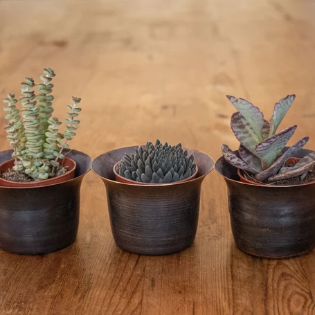 Set of three Blackened Copper Popts