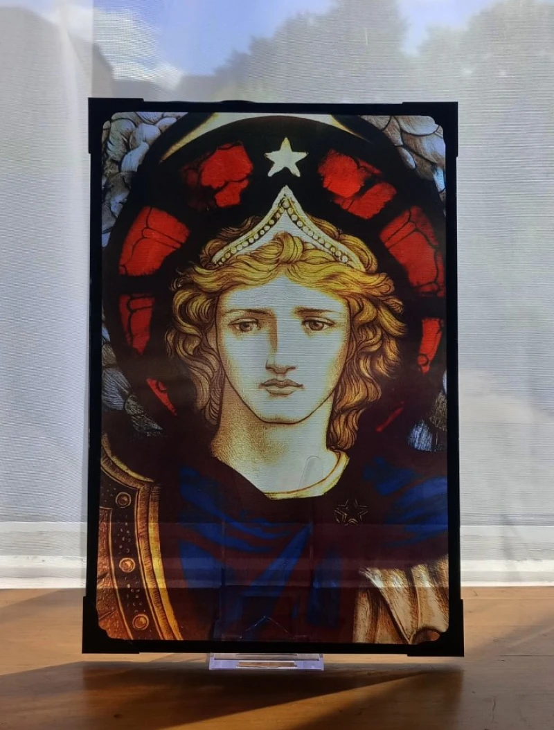 St Michael Stained Glass Effect Panel