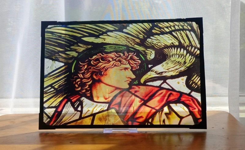 St John & The Eagle Stained Glass Effect Panel