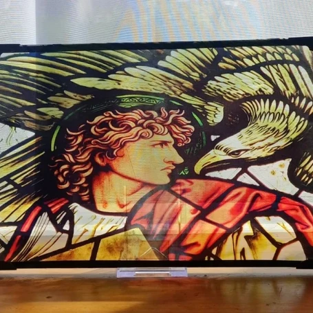 St John & The Eagle Stained Glass Effect Panel