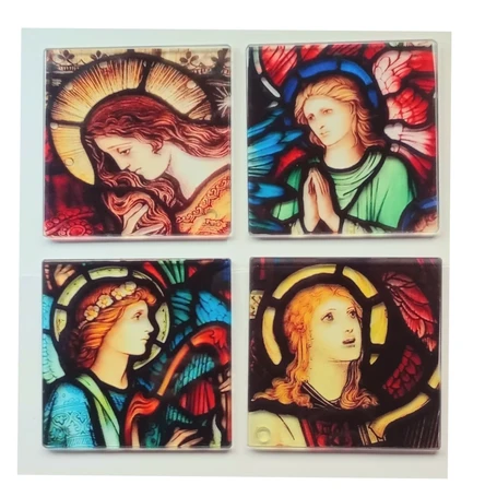 Set Of Four Stained Glass Effect Coasters