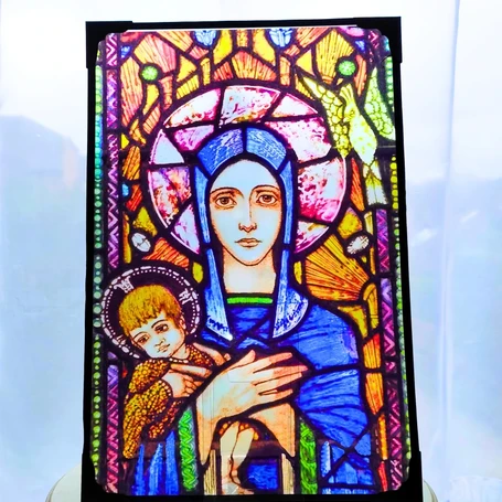 Mary & Baby Jesus Stained Glass Effect Panel