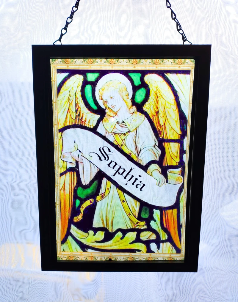 Personalised Angel Stained Glass Effect Panel