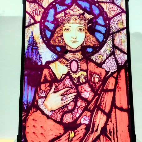 Saint Elizabeth Of Hungary Stained Glass Effect Panel