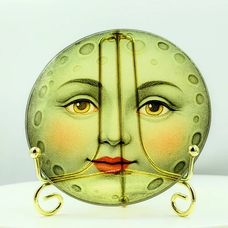 Victorian Inspired 'Moonface' Stained Glass Effect Tile