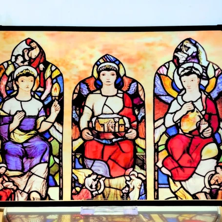 Faith Hope & Charity Stained Glass Effect Panel