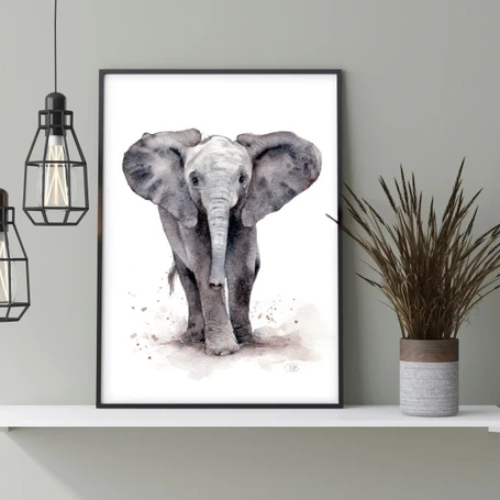 'Ellis' Elephant Giclee print