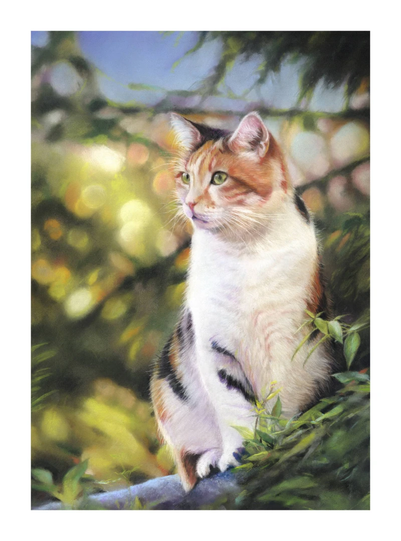 'Cat on the roof' Pastel Giclee Print