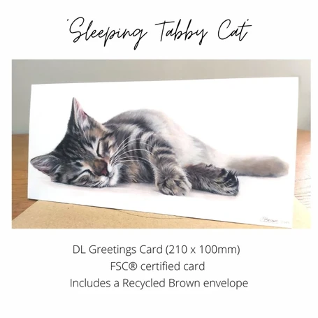 Tabby Cat DL Greetings Card