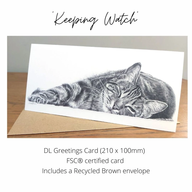 Tabby Cat DL size Greetings Card