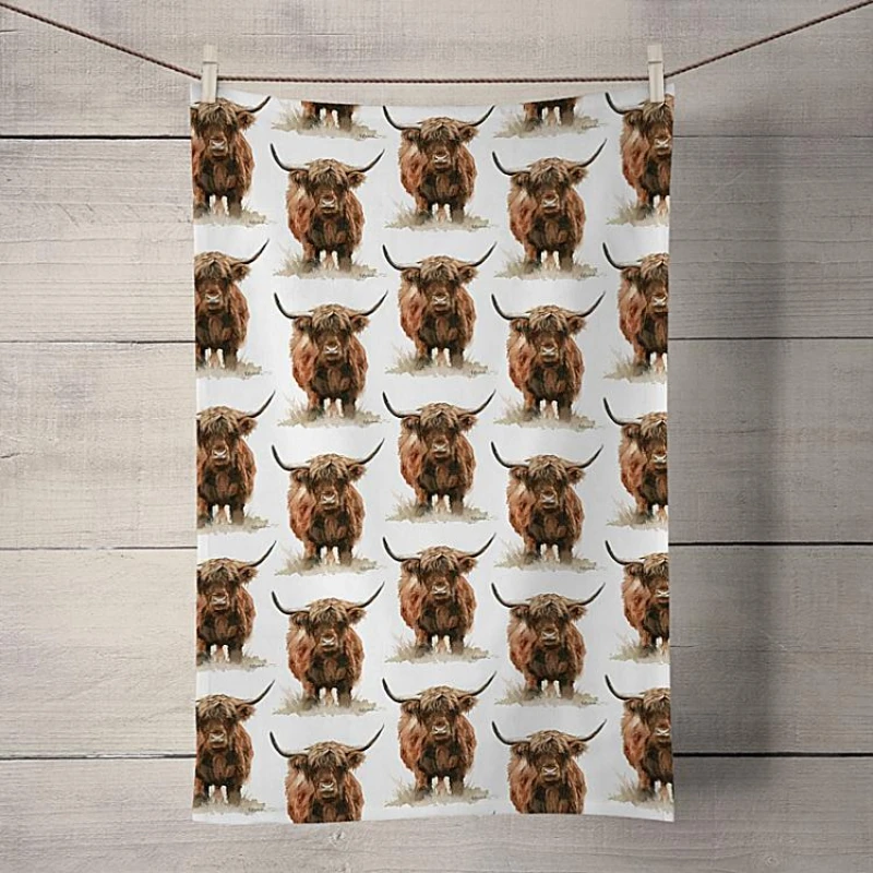 Highland Cow Tea Towel