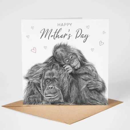 'Bonded' - Orangutan Mother's Day Card