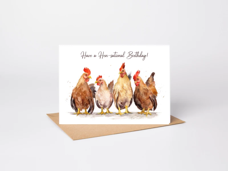 'Hensational' Birthday Card