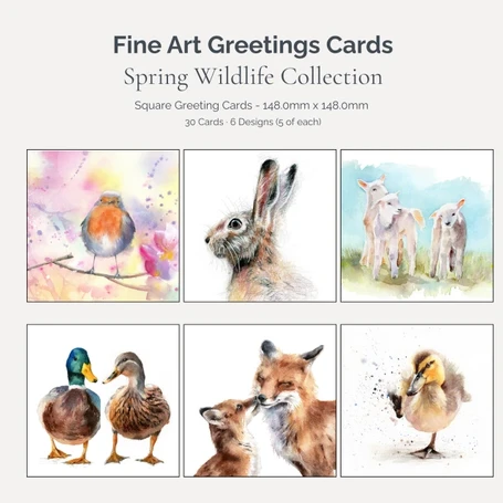 Spring Wildlife Art Card Bundle – 30 Cards