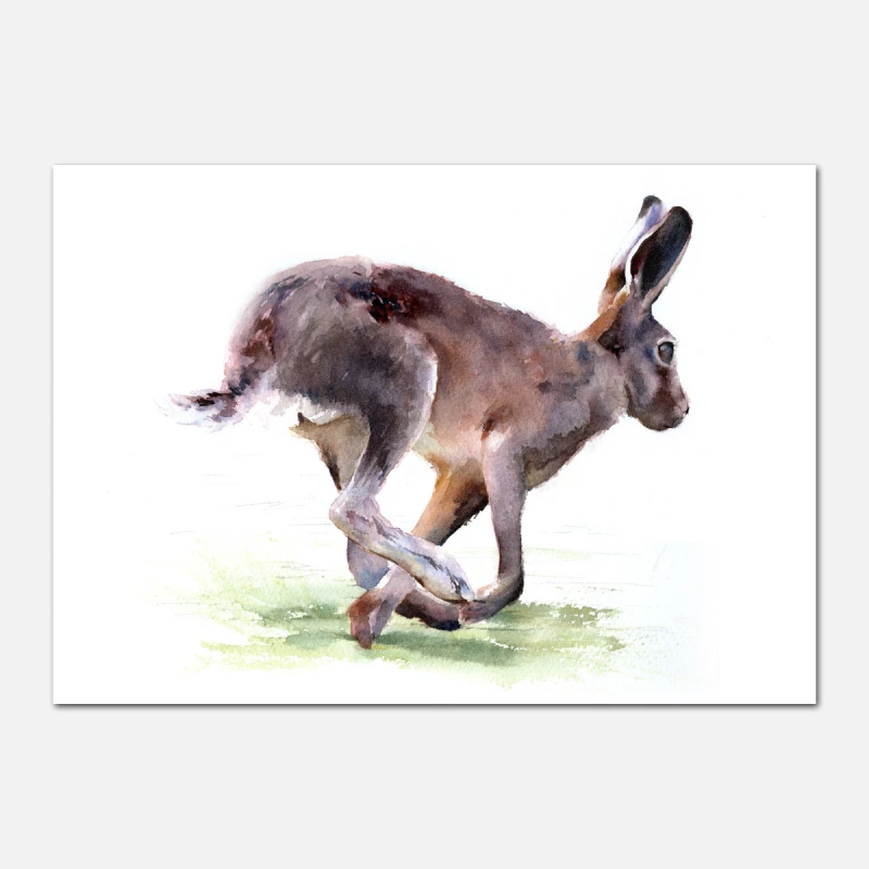 Running Hare - Watercolour Art Print