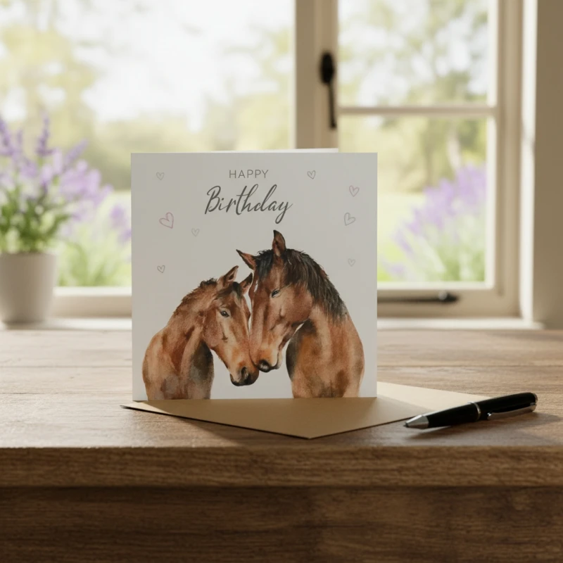 Horses Birthday Card