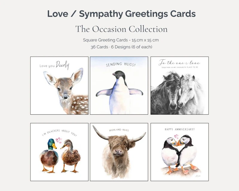 Love / Sympathy Art Card Bundle – 36 Cards