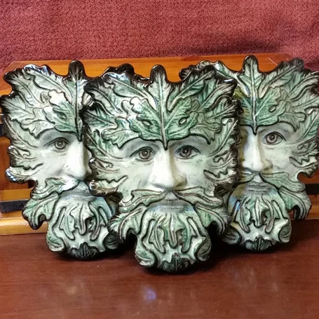 Ceramic Green Man Wall Plaque