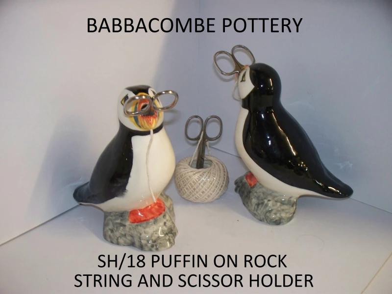 Ceramic Puffin String and Scissor holder