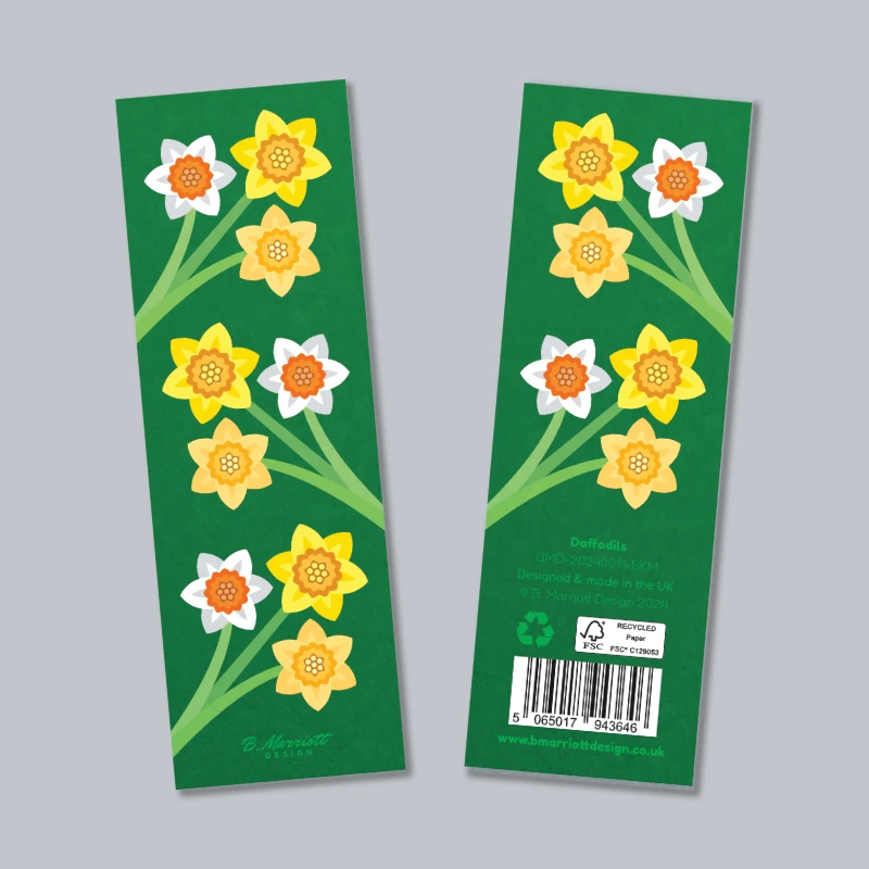 Daffodils - Eco-Friendly Floral Bookmark