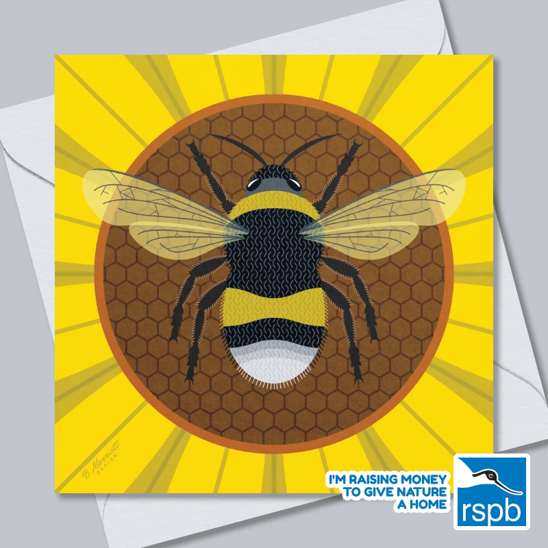 Bumblebee On A Flower - 100% Recycled Wildlife-Themed Greetings Card