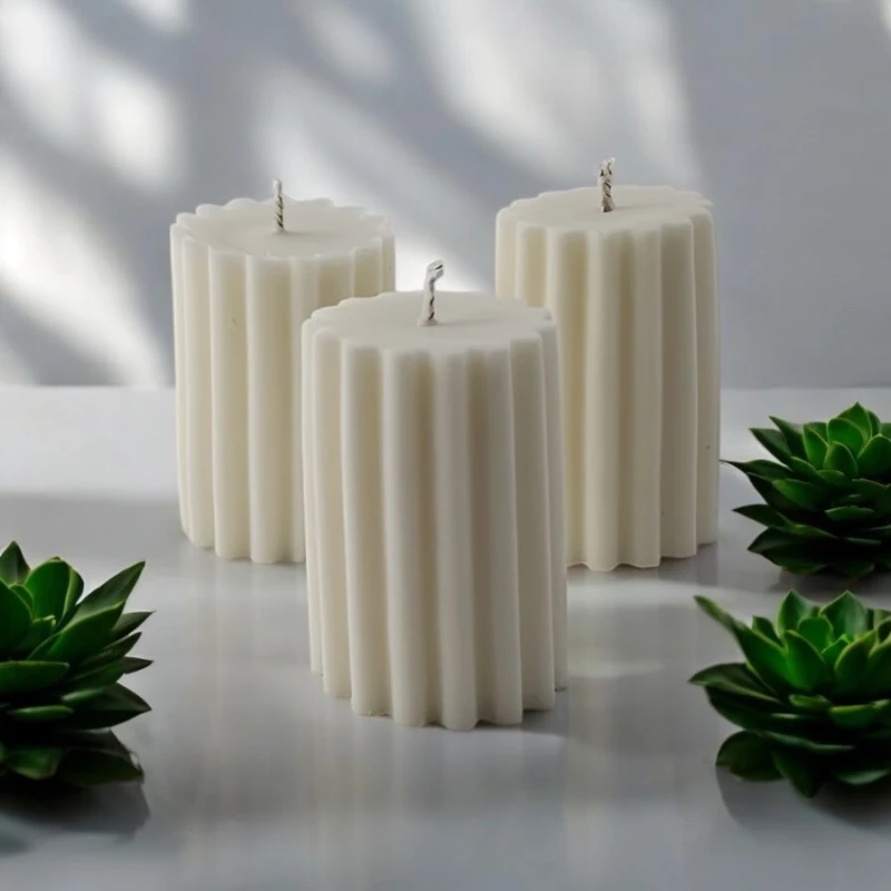 Ribbed Pillar Candles