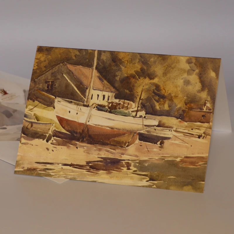 'Autumn Moorings' Fine Art Greetings Card