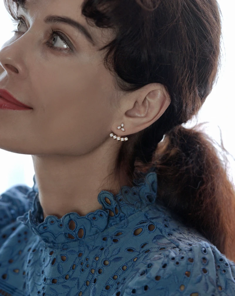 Marquise Diamond Jacket Earrings by Lena Cohen Jewellery