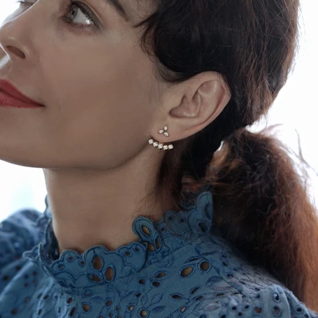 Marquise Diamond Jacket Earrings by Lena Cohen Jewellery