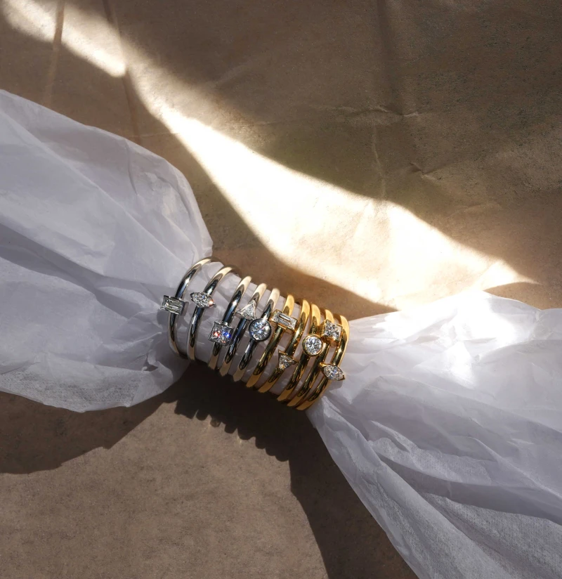 Everyday Natural Diamond Rings and Stackable Rings in 18ct Gold