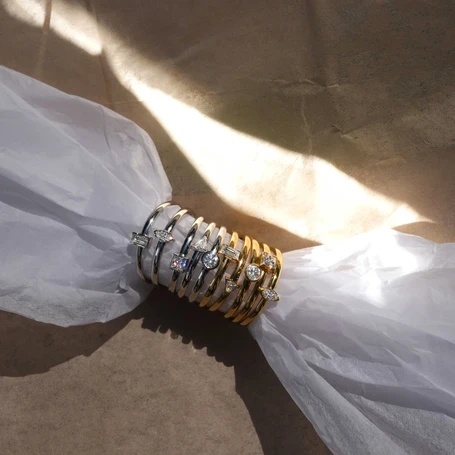 Everyday Natural Diamond Rings and Stackable Rings in 18ct Gold