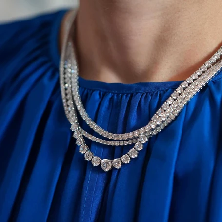 Bespoke Natural Diamond Tennis Necklace Made to Order in London