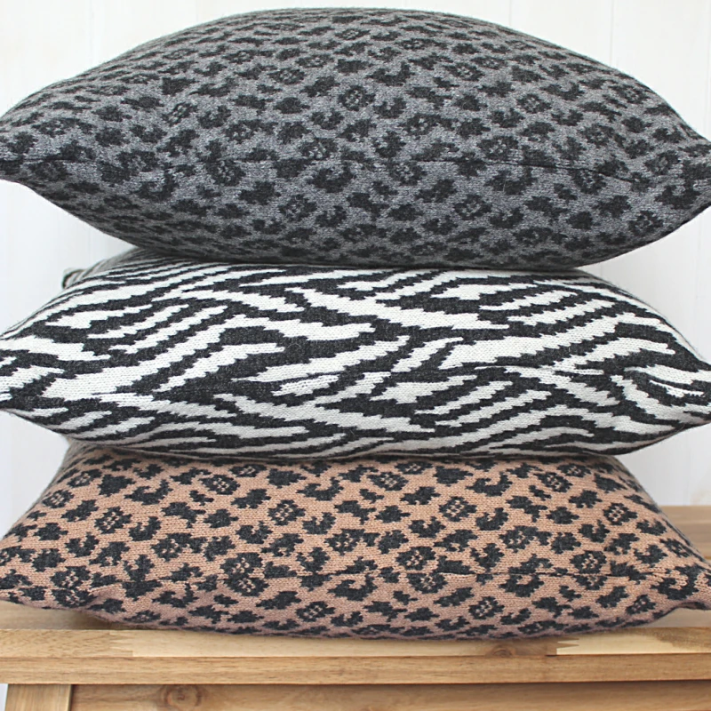 Leopard and zebra cushions