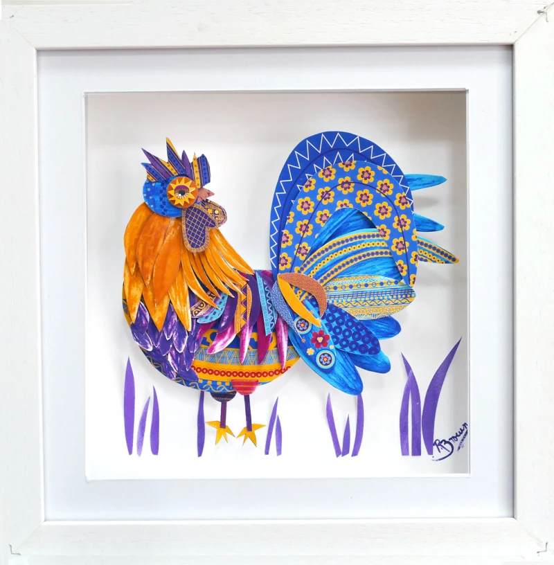 Rooster Original 3D PaperCut Out