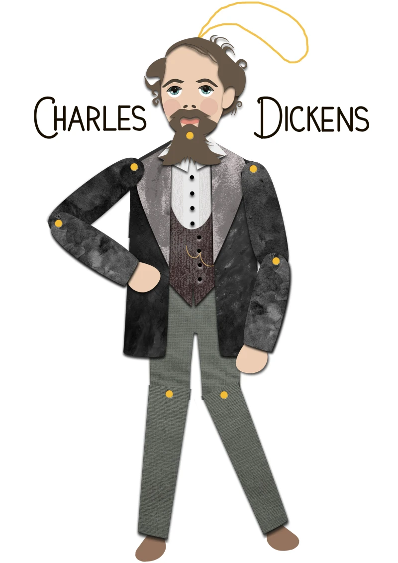 Charles Dickens Articulated Paper Puppet